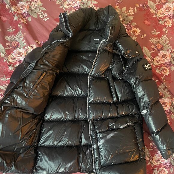 Mackage Winter Coat Kent-Glo High-Gloss Hooded Down Jacket - Picture 2 of 7